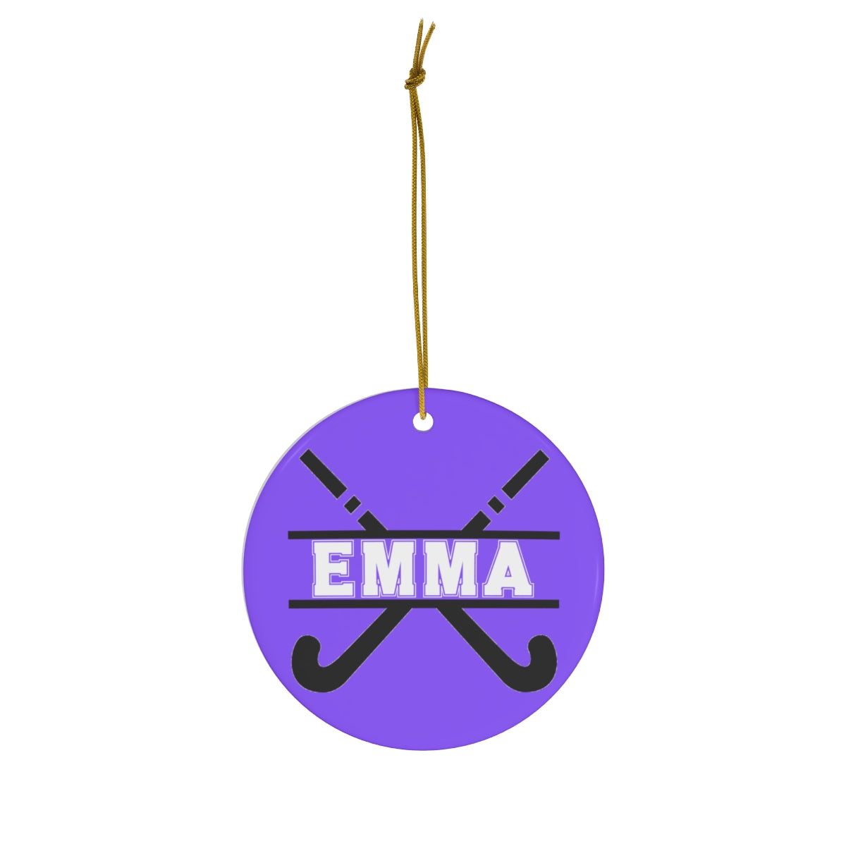 Personalized Field Hockey Christmas Ornament with Name