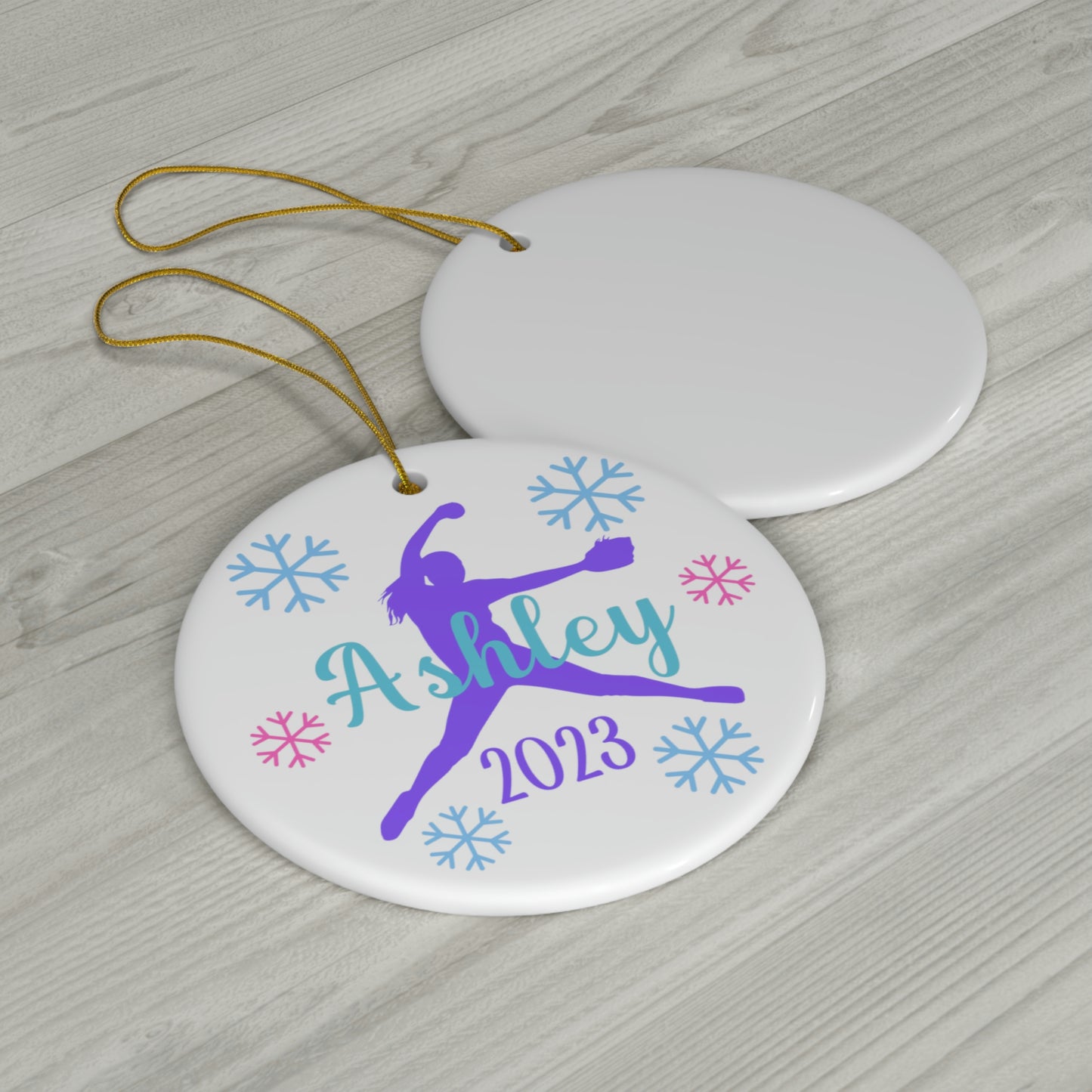 Personalized Softball Pitcher Christmas Ornament