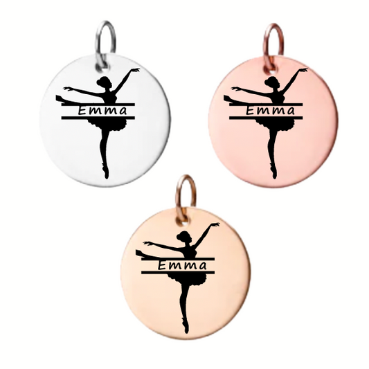 Personalized Dance Ballet Engraved Charm