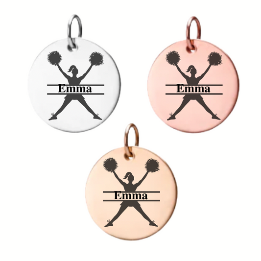 Personalized Cheer Engraved Charm