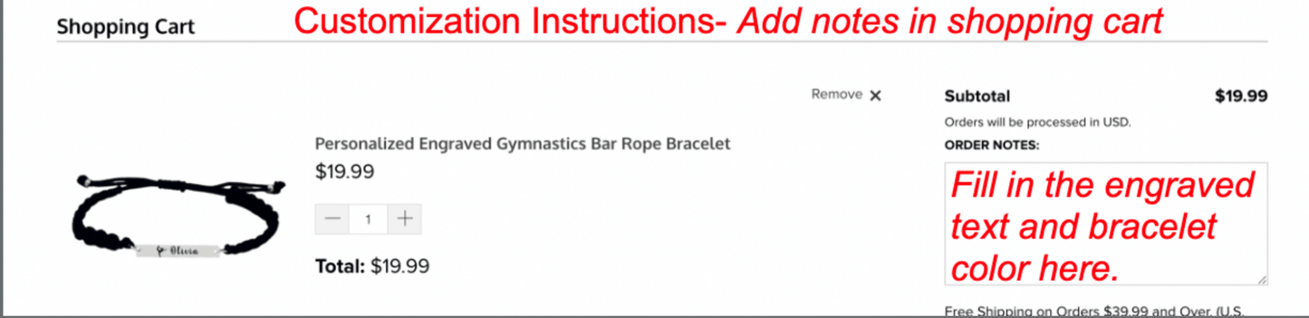 Personalized Engraved Clarinet Bar Rope Bracelet