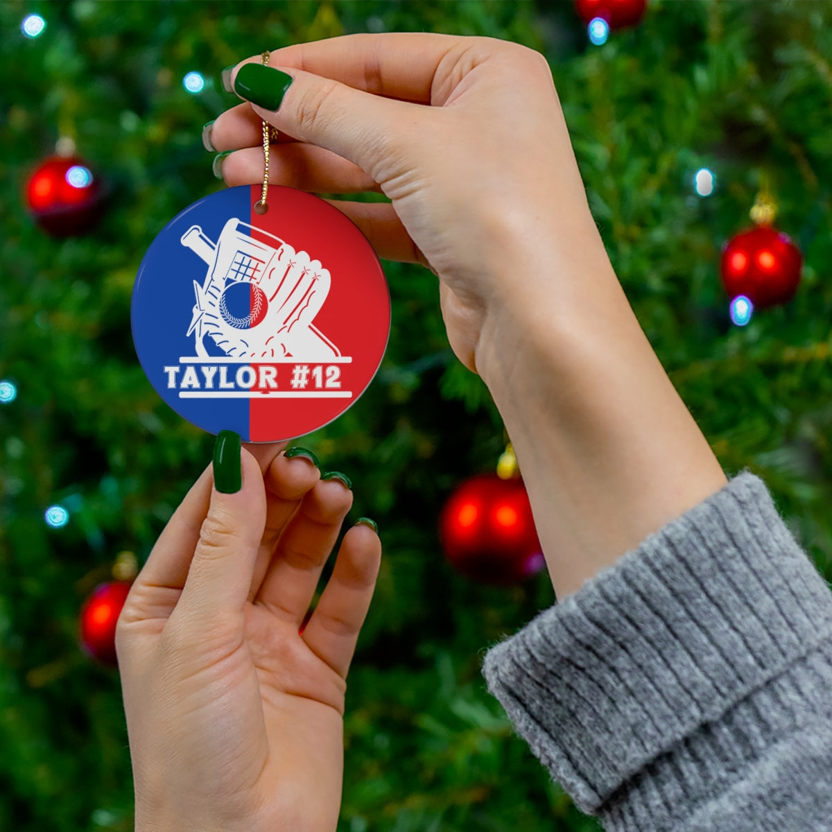 Baseball Ornament, Personalized Baseball Christmas Ornament