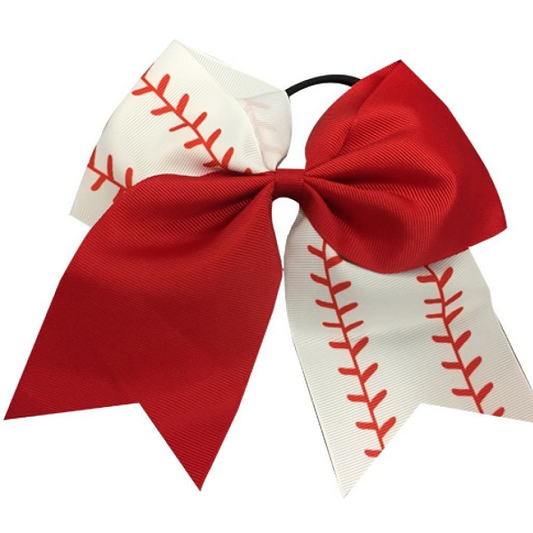 Softball Stitch Hair Bow - Sportybella
