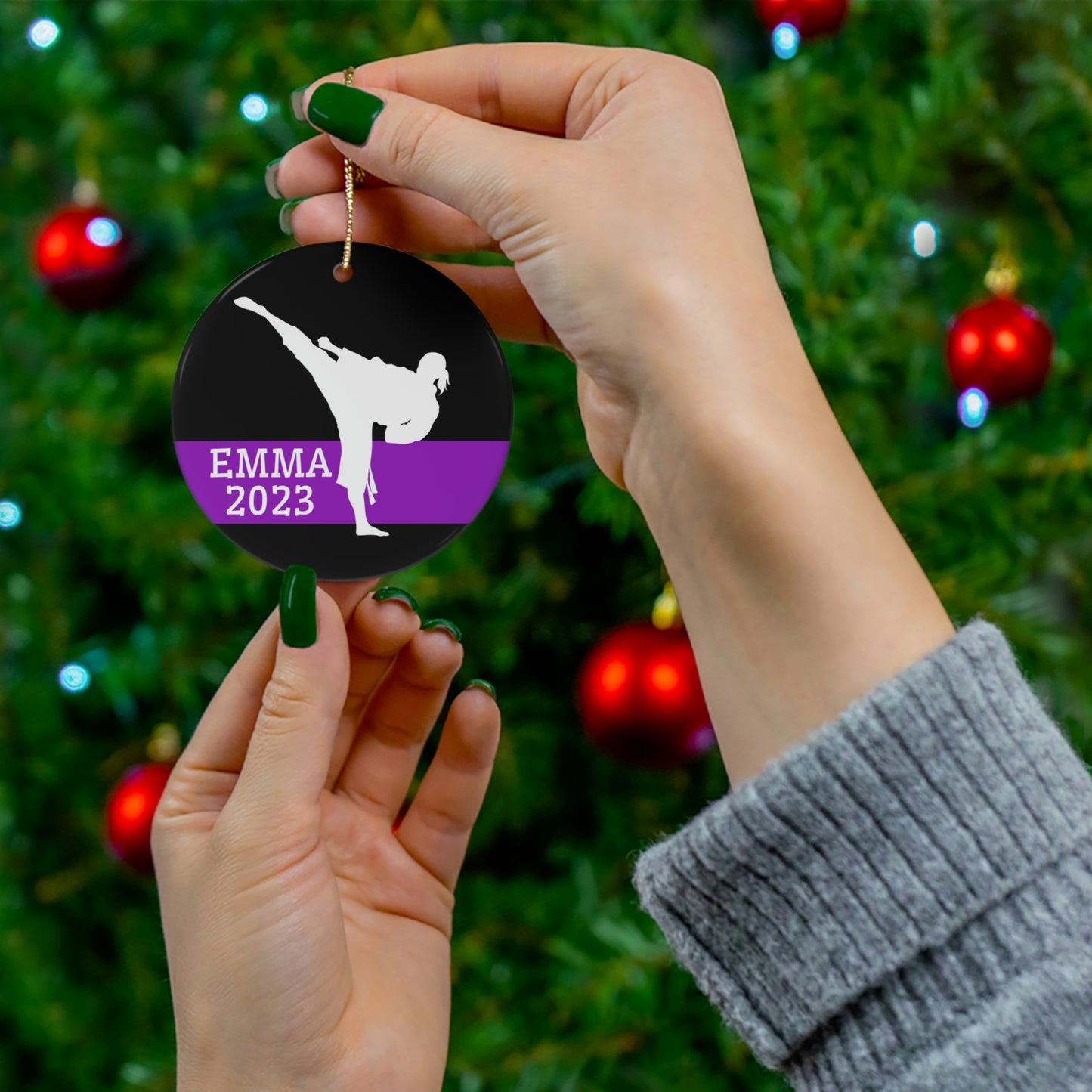 Karate Girl Ornament, 2024 Personalized Karate Christmas Ornament