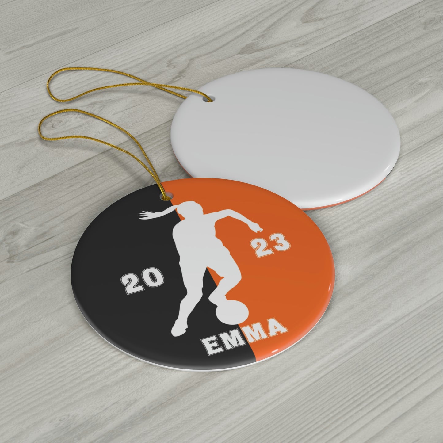 Personalized Girls Soccer Christmas Ornament
