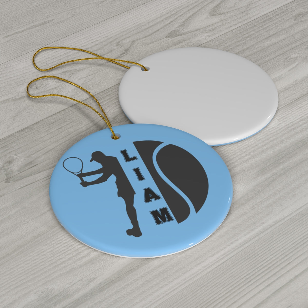 Tennis Ornament, Personalized Tennis Christmas Ornament, Ceramic Tree Ornament for Tennis Players