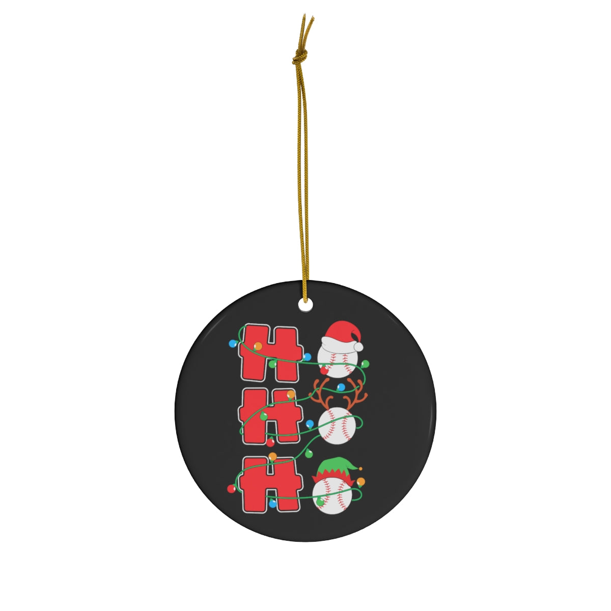 Baseball Christmas ornament-Ho Ho Ho