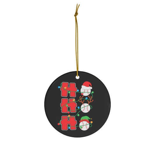 Baseball Christmas ornament-Ho Ho Ho