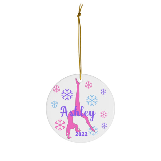 Personalized Gymnastics Christmas Ornament with a Name and Year