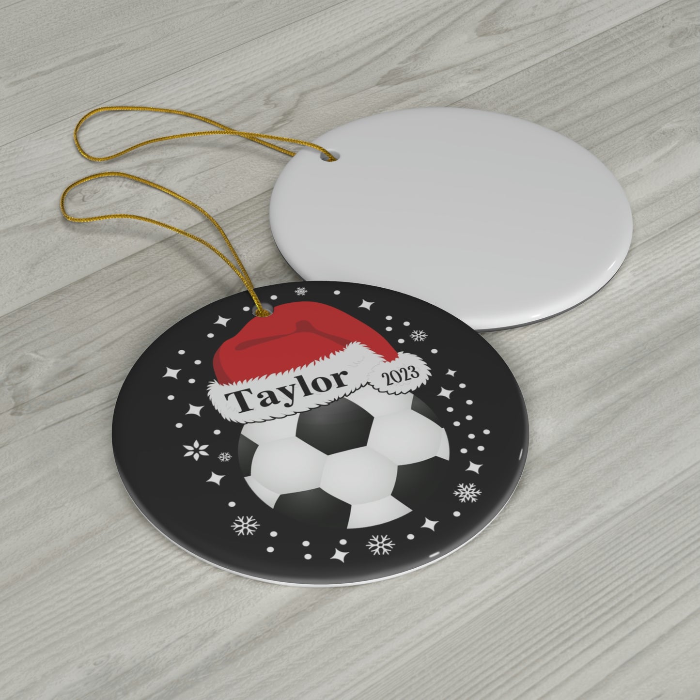 Soccer Ornament, Personalized Soccer Christmas Ornament, 2023 Ceramic Tree Ornament, Gift for Men and Women