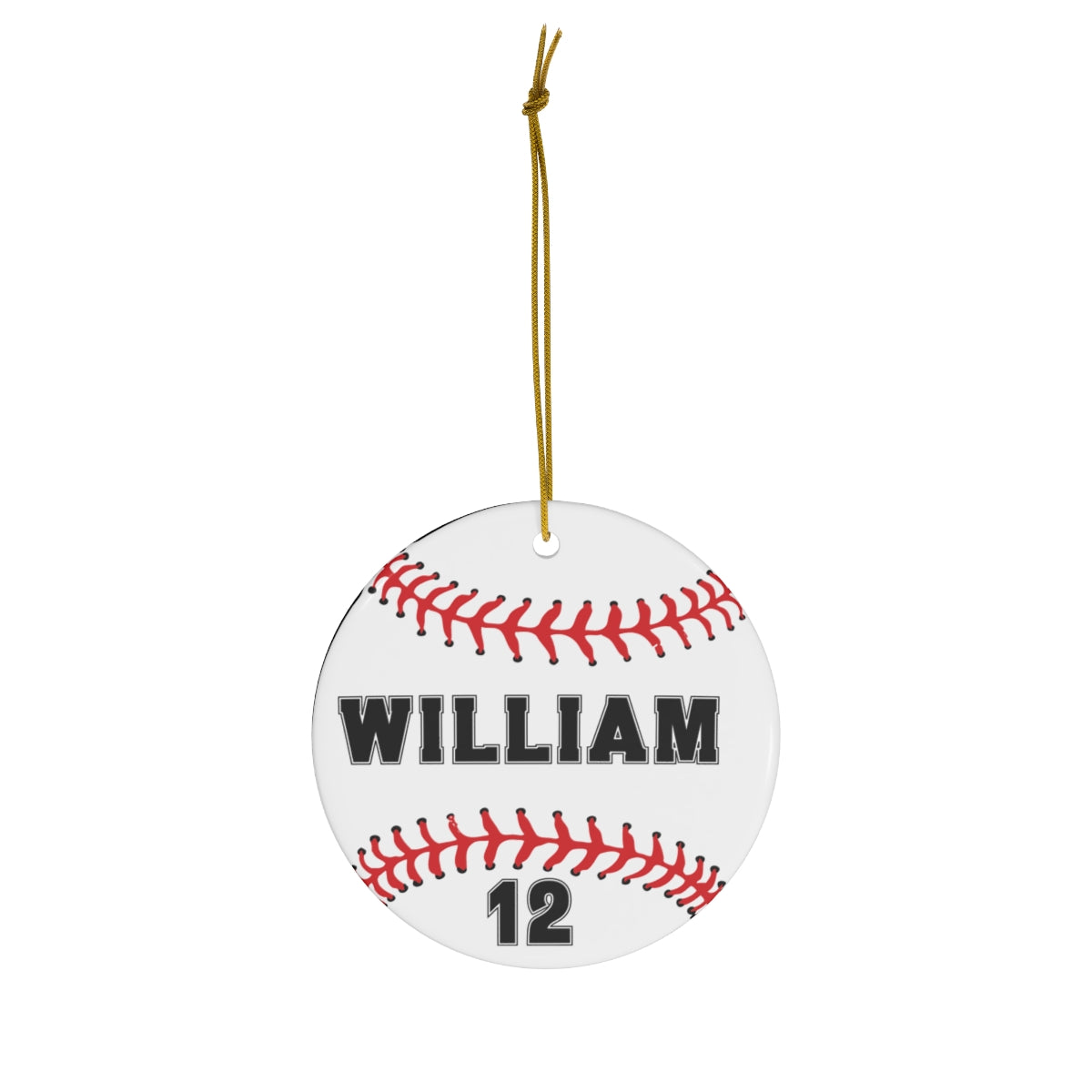 Personalized Baseball Christmas Ornament
