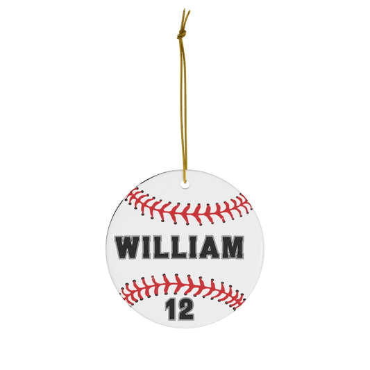 Personalized Baseball Christmas Ornament