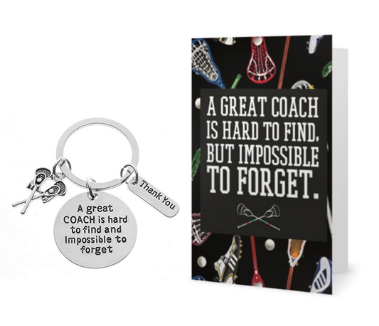 Lacrosse Coach Keychain & Card Bundle