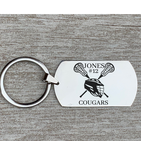 Personalized Engraved Lacrosse Keychain