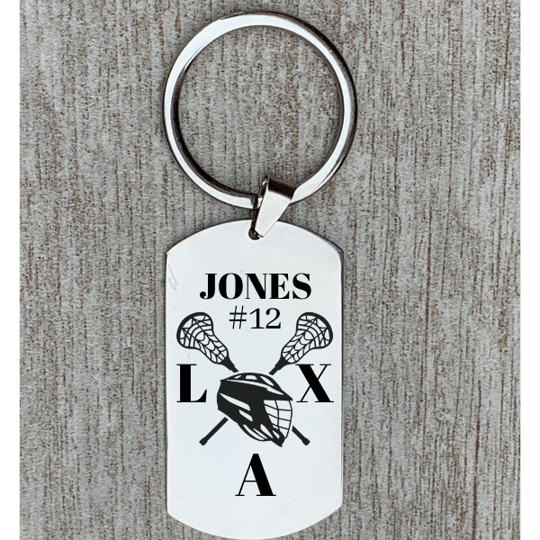 Personalized Engraved Lacrosse Keychain