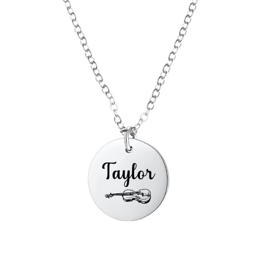 Personalized Violin Charm Necklace