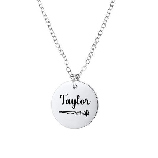 Personalized Clarinet Charm Necklace