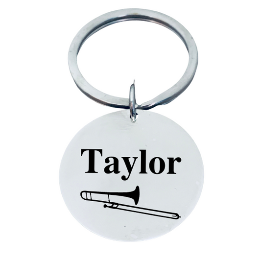 Personalized Trombone Keychain