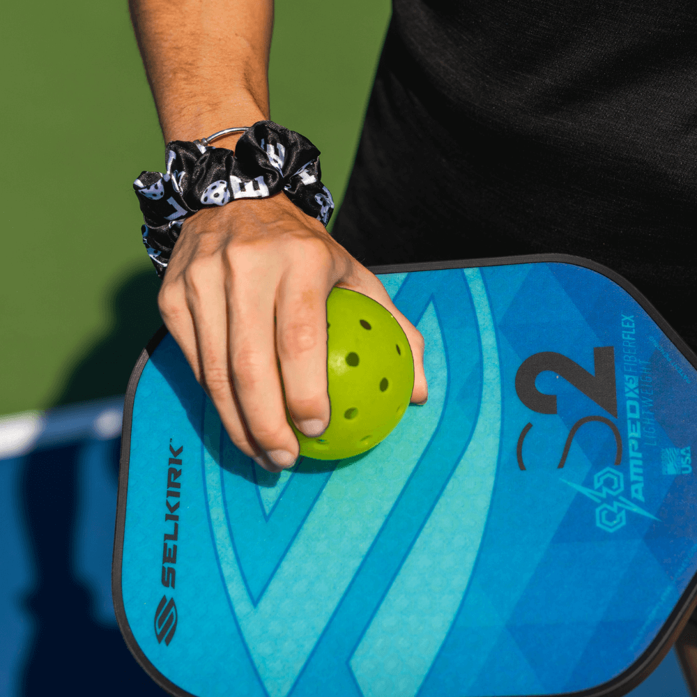 Pickleball Scrunchie on the Wrist