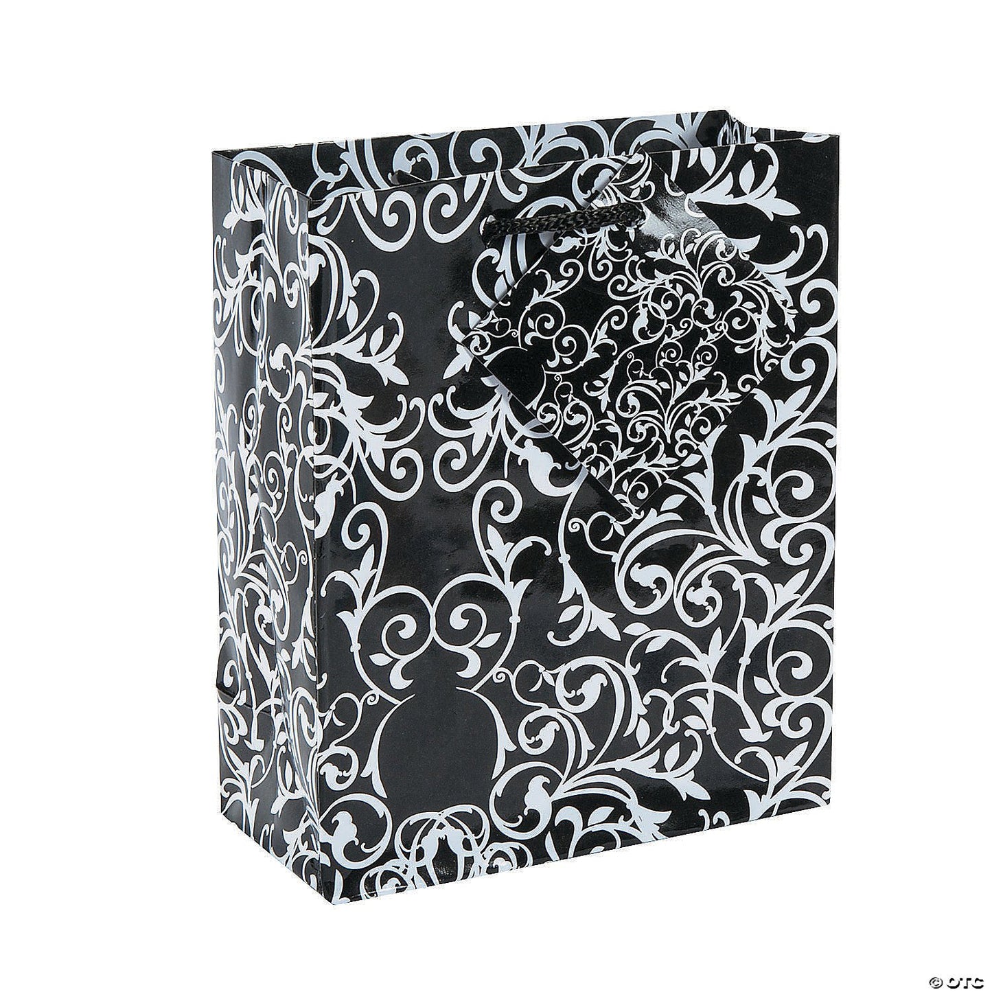 Small Gift Bag, Black and White Swirl