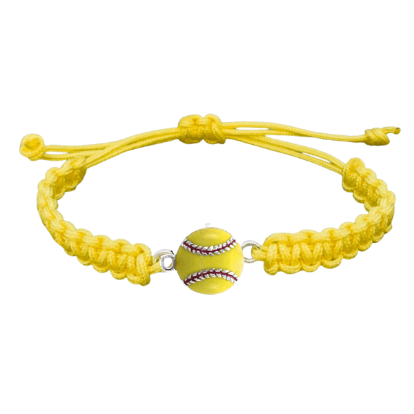 Softball Charm Rope Bracelet - Pick Color