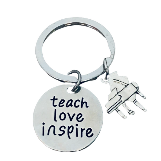 Piano Teacher Keychain- Teach, Learn Inspire