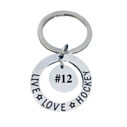 Personalized Live Love Ice Hockey Keychain