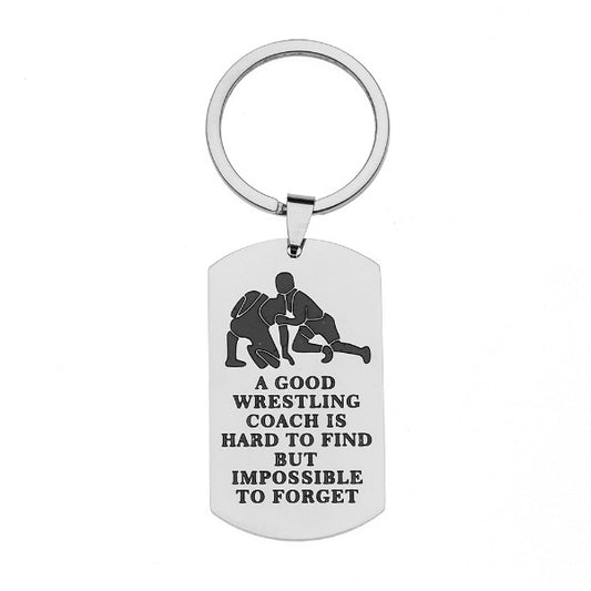 Wrestling Coach Keychain - Great Coach is Hard to Find Coach Keychain