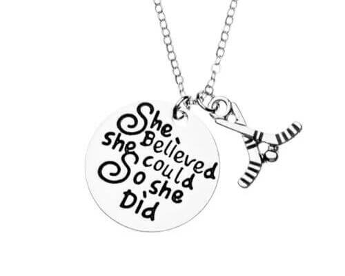 Ice hockey necklaces with an inspirational quote