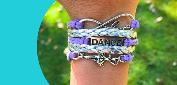 Infinity dance bracelet in purple color