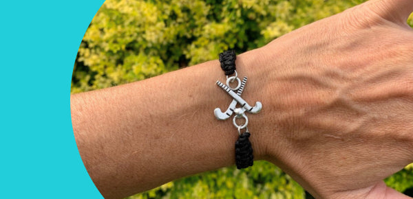 Infinity field hockey bracelet in pink color