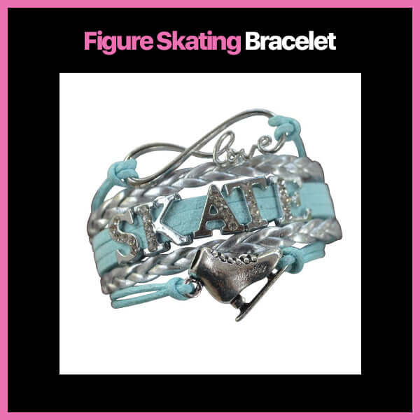 Infinity figure skating bracelet in blue color