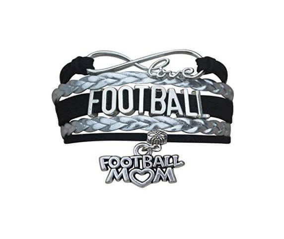 Personalized football bracelet in black color