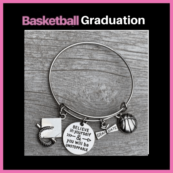 Bracelet with charms in the basketball graduation collection