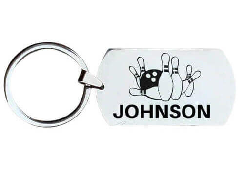 Personalized keychain as a bowling gift