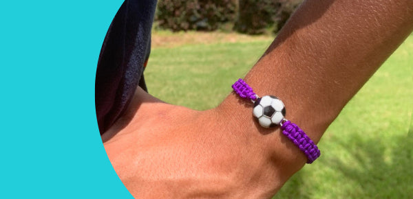 Soccer bracelet in black color