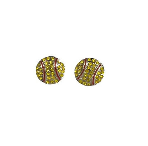 Rhinestones softball earrings
