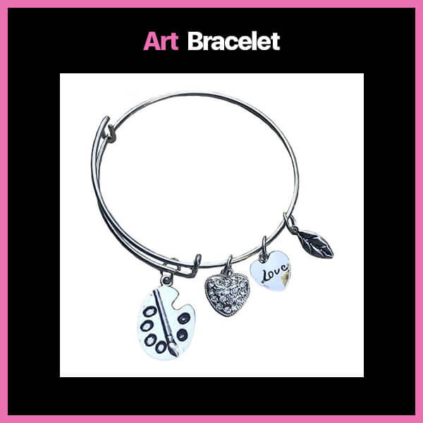 collection of personalized bracelets with charms for artists