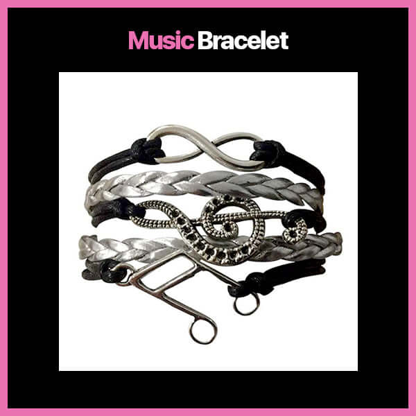 collection of peronalized music bracelets with charms