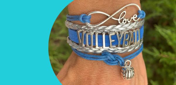 Volleyball bracelet in blue color