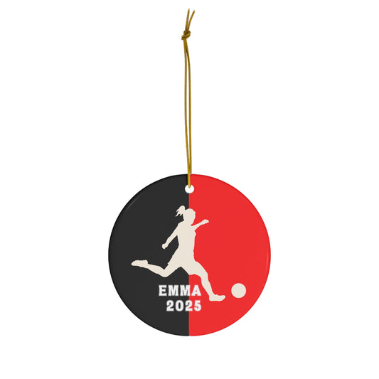 Personalized Girls Soccer Christmas Ornament
