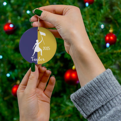 Personalized Color Guard Ceramic Christmas Ornament