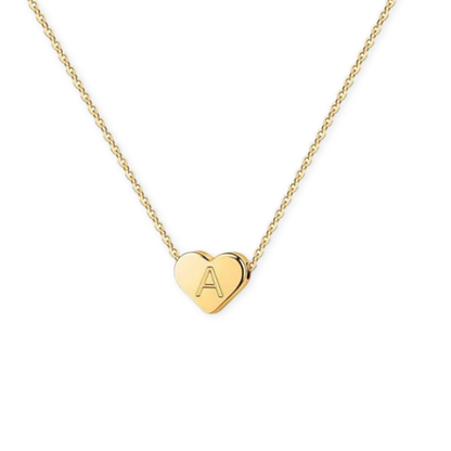 Softball Heart Initial Necklace