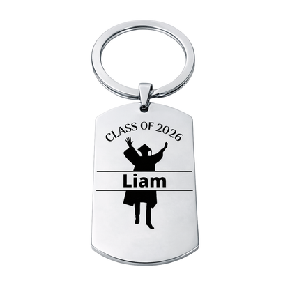 Boys Personalized 2026 Graduation Keychain