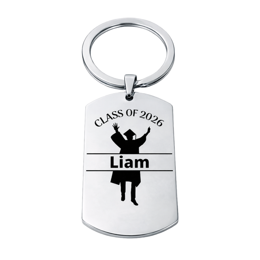 Boys Personalized 2026 Graduation Keychain