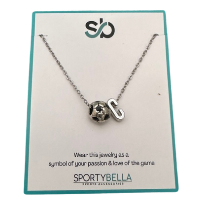 Personalized Softball Necklace with Letter Charm