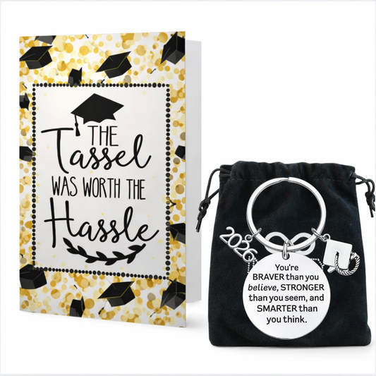 2026 Graduation Keychain & Card Set - Tassel Worth the Hassle