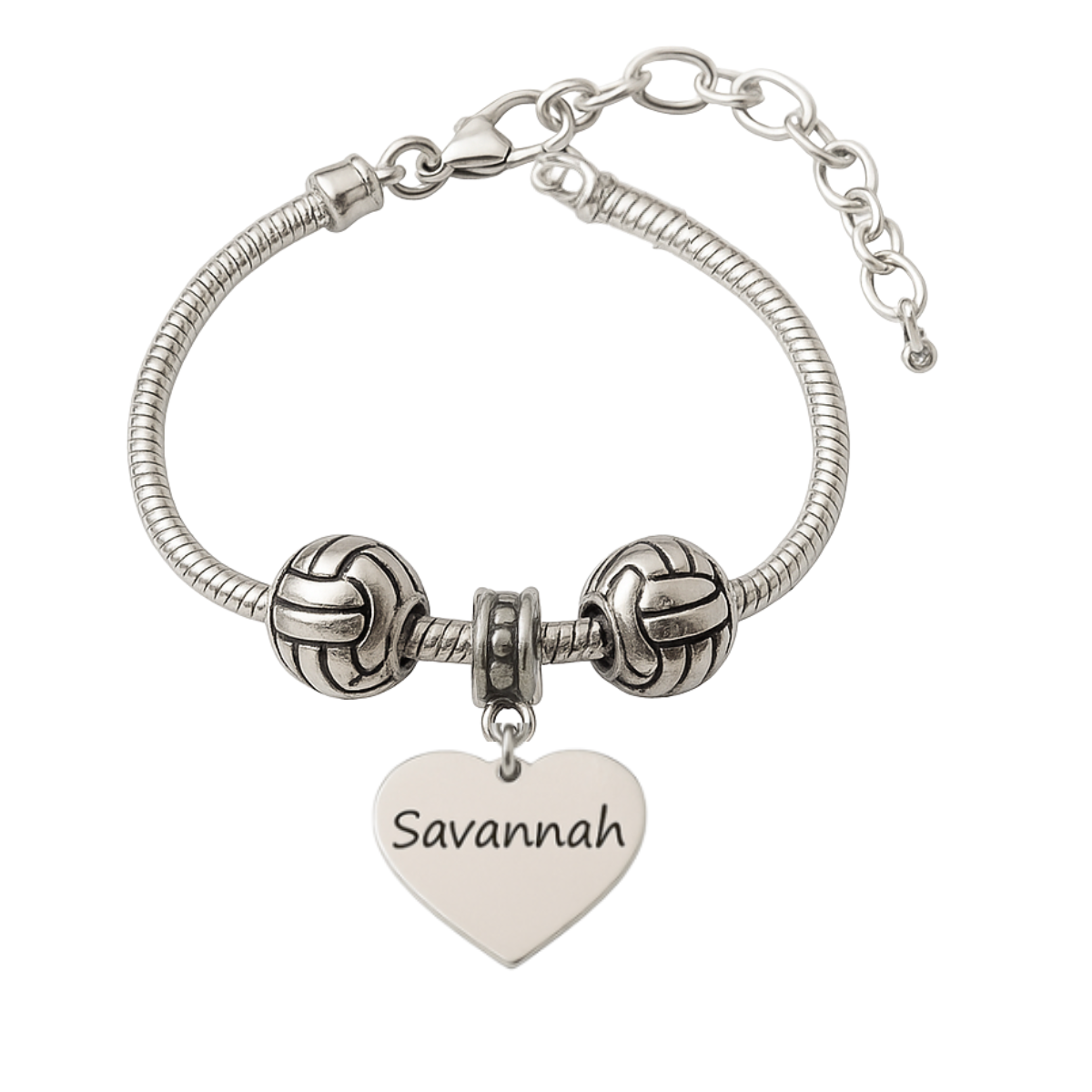 Personalized Volleyball Beaded Engraved Bracelet