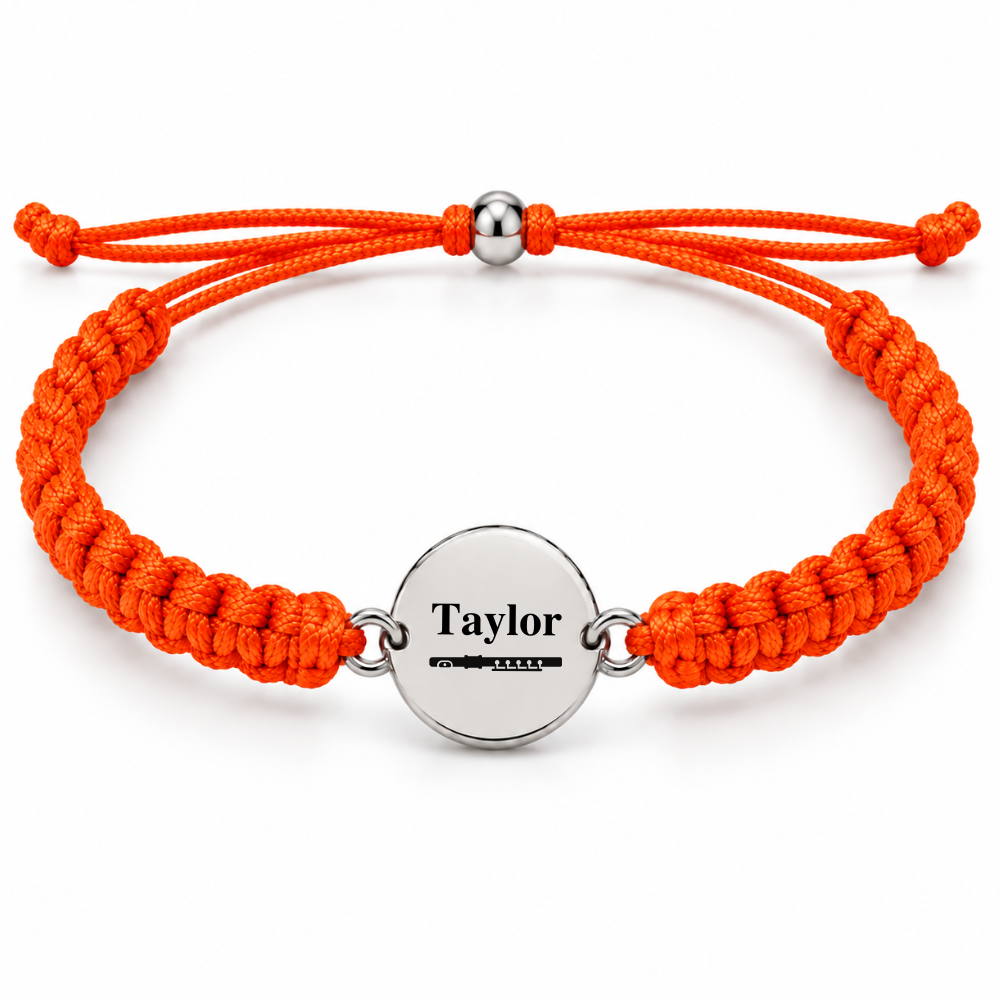 Personalized Flute Rope Bracelet - Pick Color