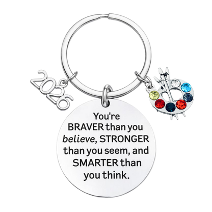 2026 Artist Graduation Keychain, You’re Braver Than You Believe, Stronger Than You Seem & Smarter You Think